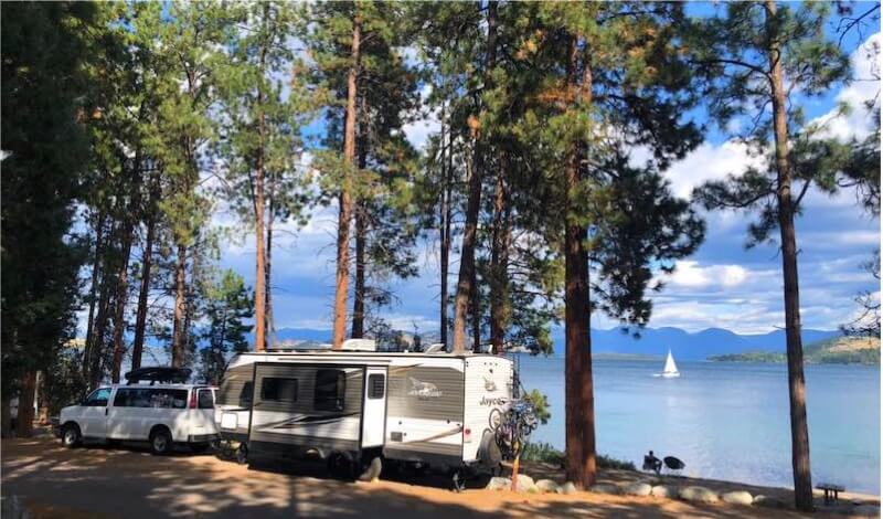 Big Arm Flathead State Park RV site.