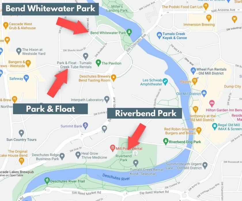 Map of Bend River Float