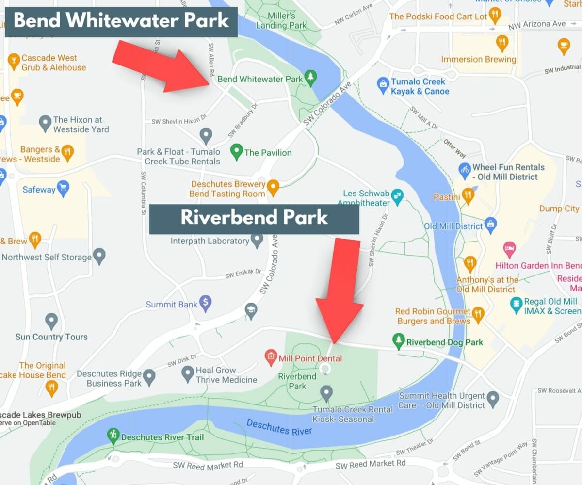River Float in Bend Map
