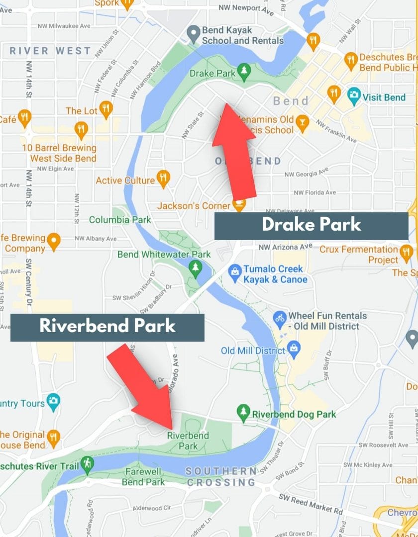 Map of the Bend River Float