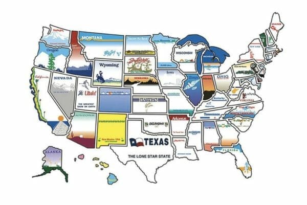 state sticker map RV Christmas Gifts