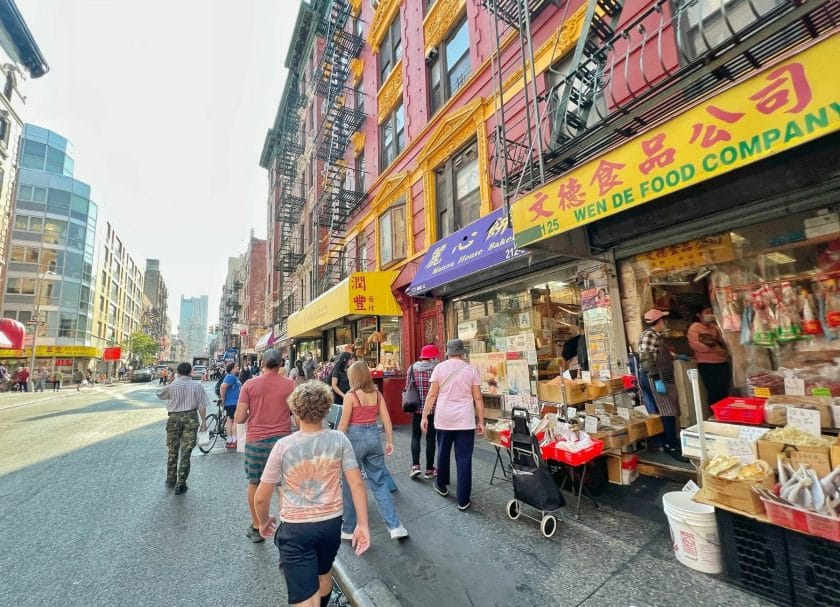 Chinatown while visiting New York City with kids