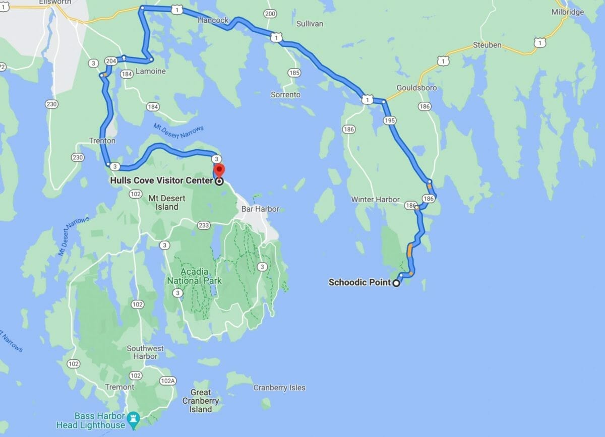 Schoodic Pennisula map