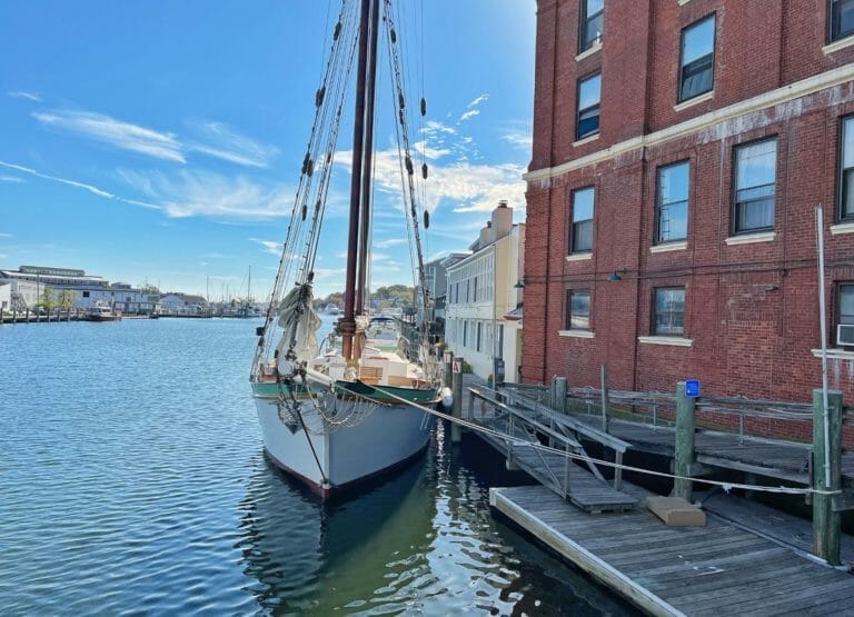 A boat in the harbor in Mystic, CT East coast road trip