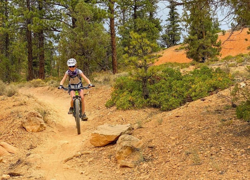 A kid riding Thunder Mountain Utah Mountain Biking