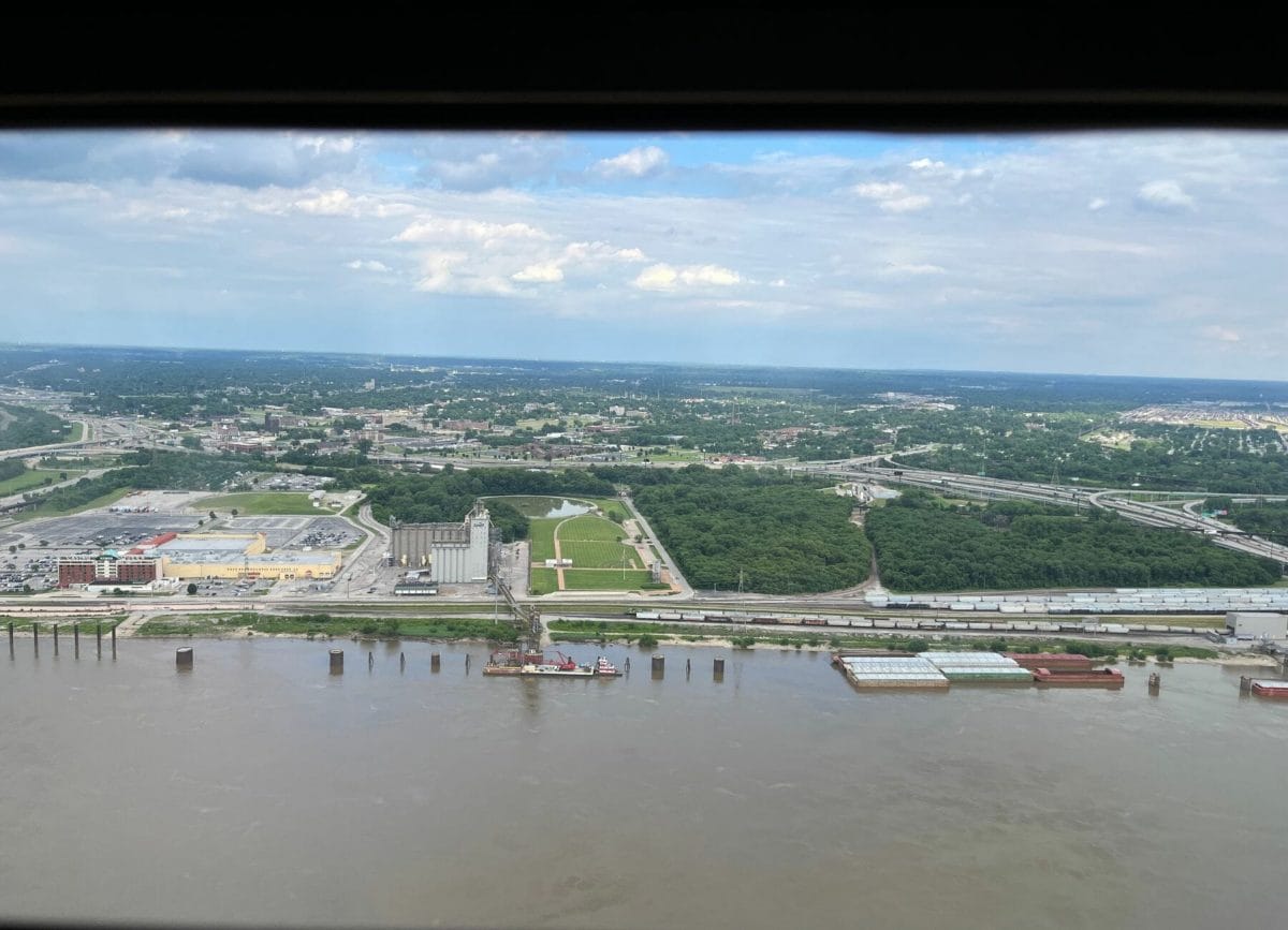 View of the Mississippi River Gateway Arch National Park