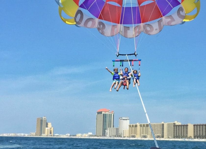 Parasailing along the coast of Gulf Shores Alabama!