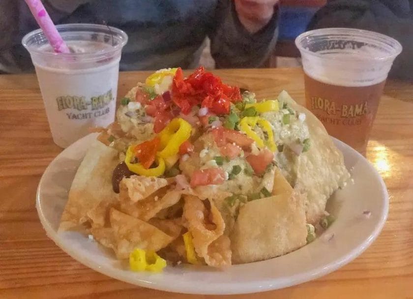 Delicious food and drinks atFlora-Bama restaurant in Gulf Shores, AL