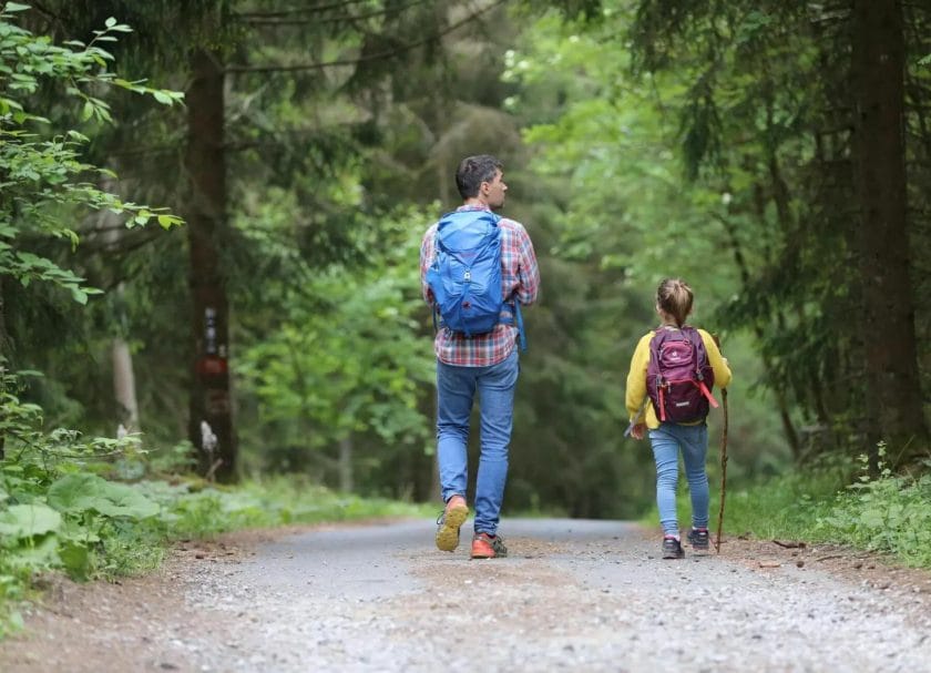 Father and daughter hiking, day trips from San Diego