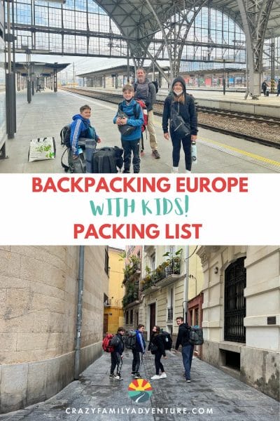 Backpacking Europe with kids packing list! We backpacked Europe with 2 adults and 4 kids for 3 months and share what we brought with, what we wish we had, and what we didn't need! Check it out! 