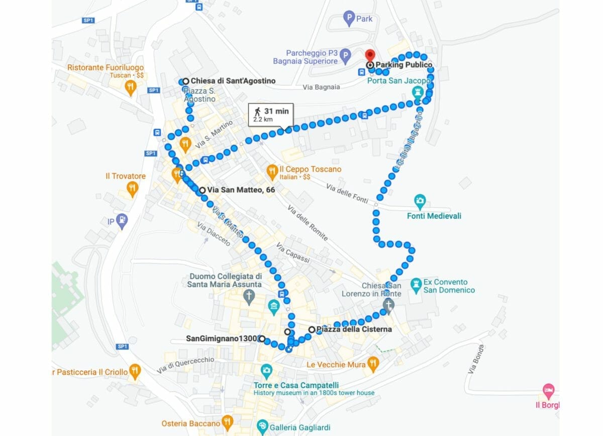 Map of San Gimignano
