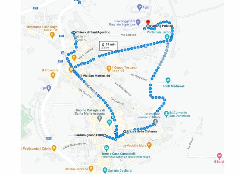 Map of San Gimignano