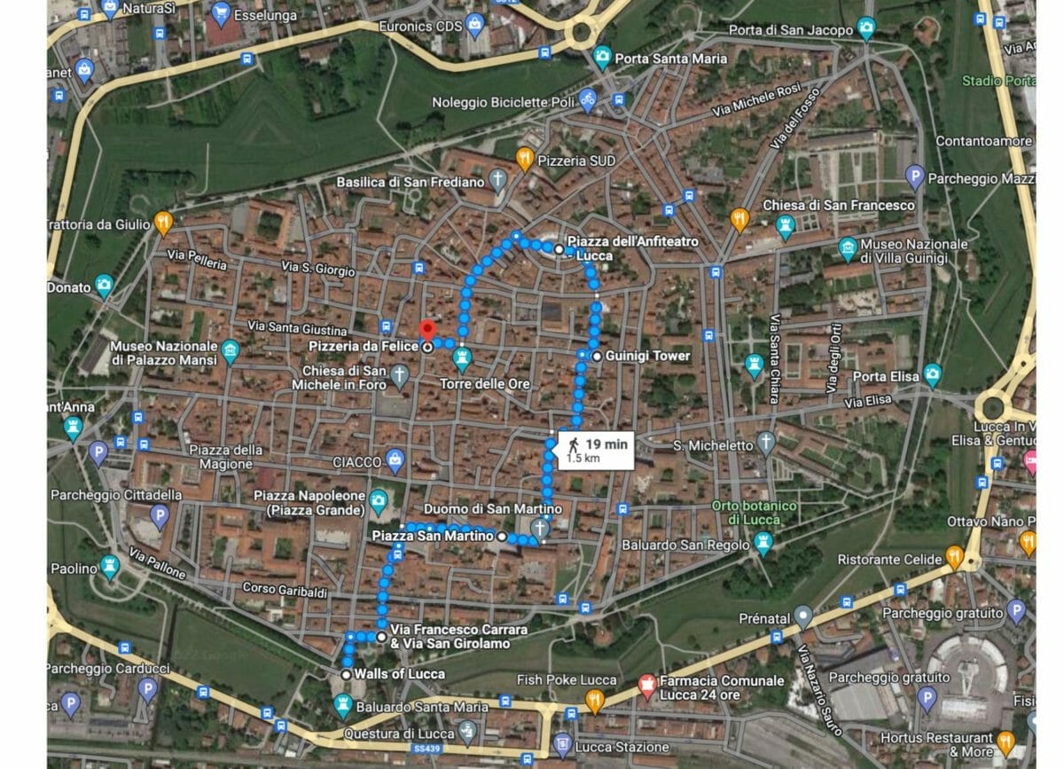 Map of Lucca