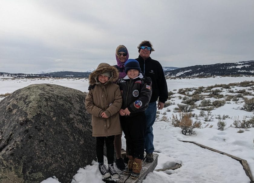 Boardwalk trail in Lamar Valley, Yellowstone in Winter