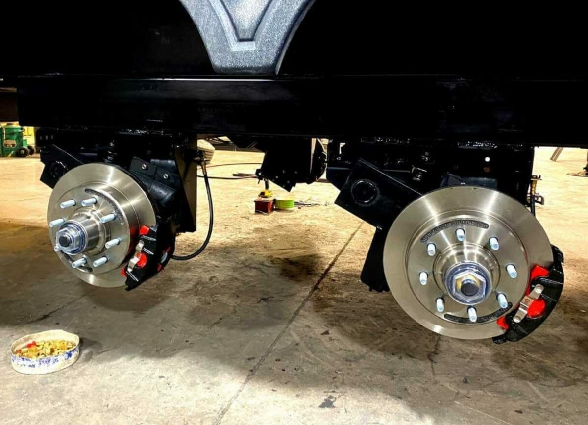 close up of the brakes