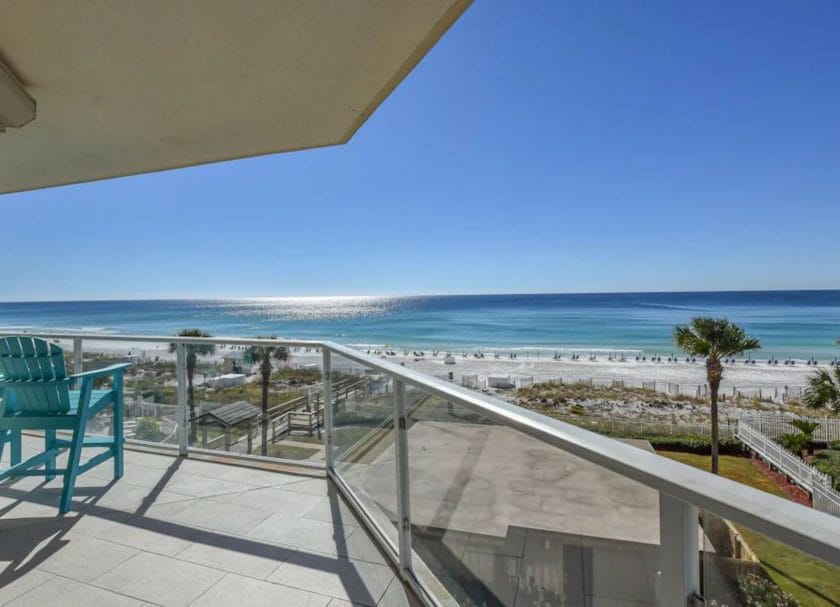 Views of the Gulf of Mexico from this condo balcony, VRBO Destin, Florida