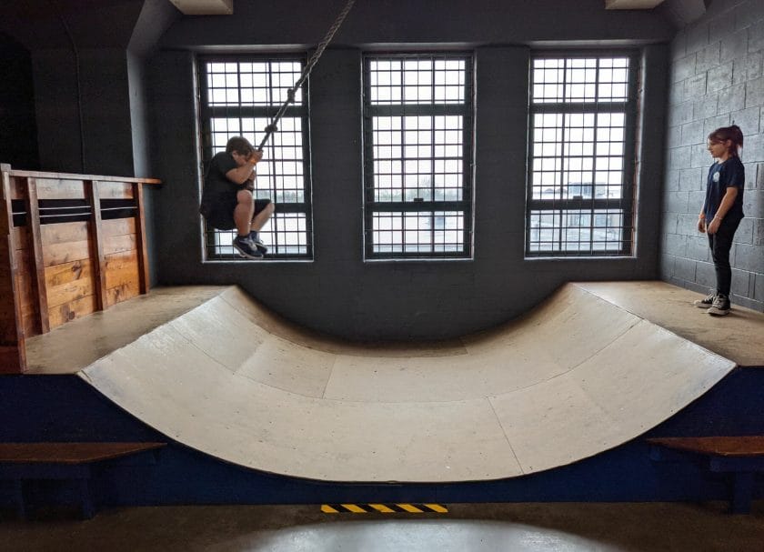 Playing on the ramps at the City Museum St Louis, St Louis Family Vacation Ideas