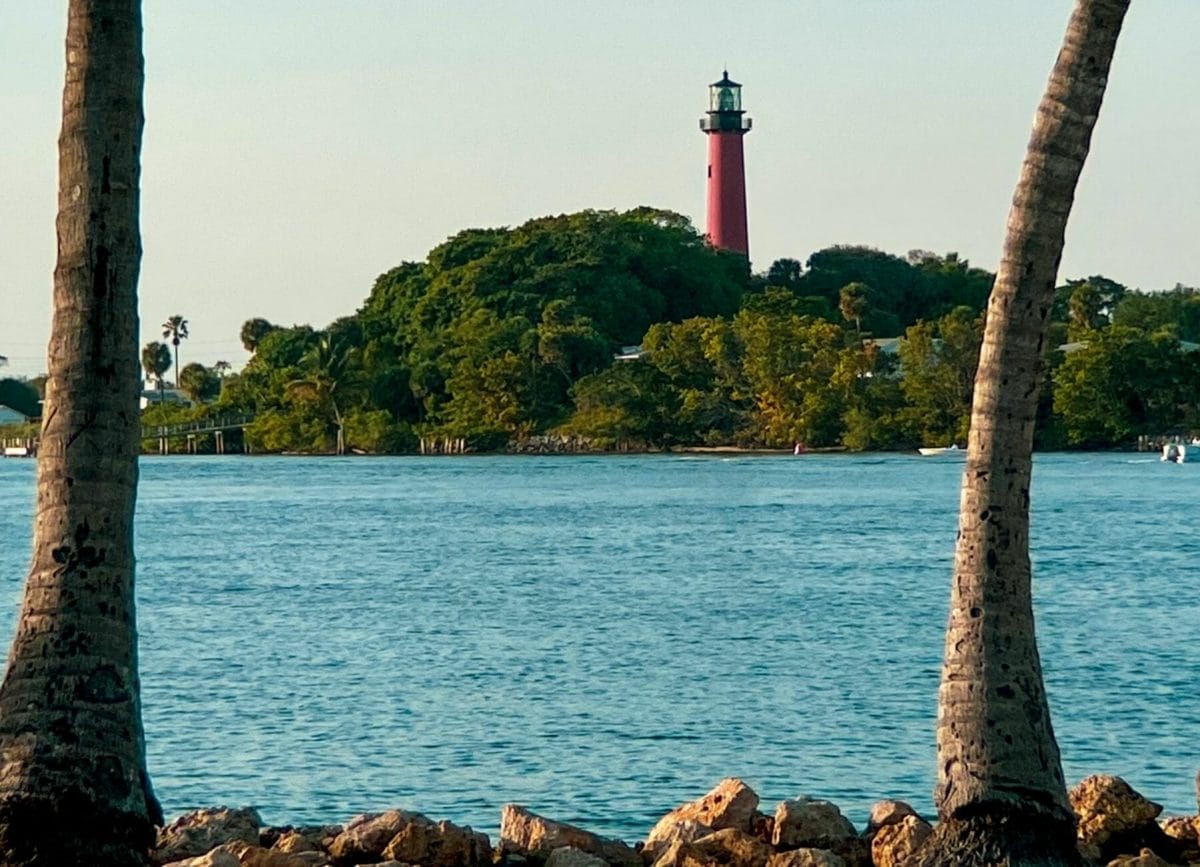 Shows the lighthouse at the Jupiter Inlet, Things to do in Jupiter, Florida