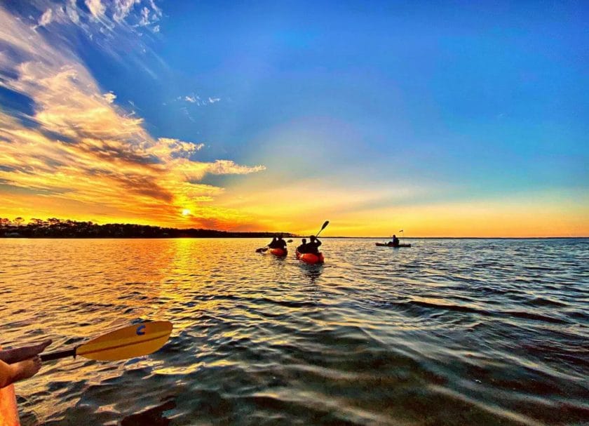 Kayaking at sunset, Things to do in Port St Joe Florida