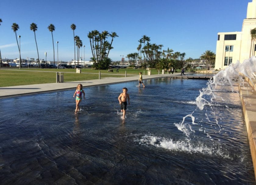 Playing in the fountain, Waterfront Park, Things to do in San Diego