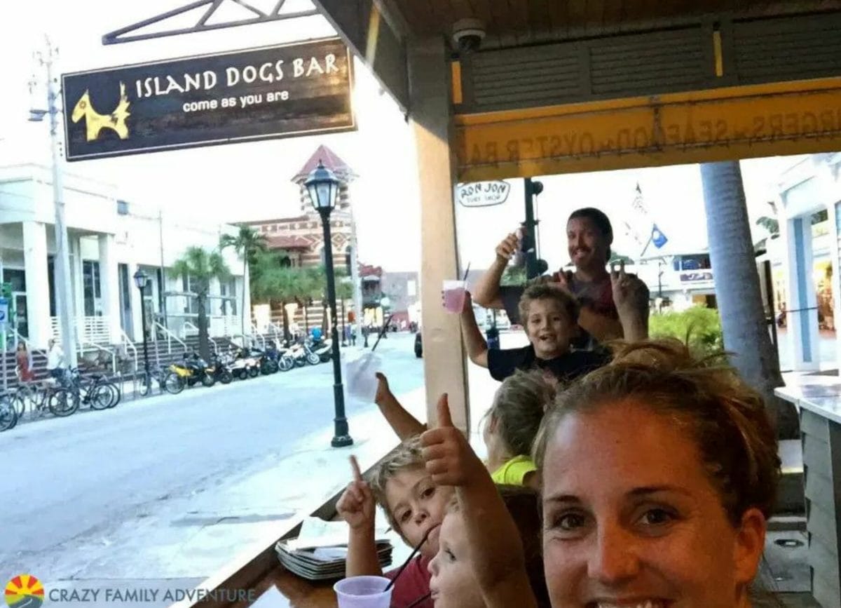 Family enjoying food at Island Dogs, Things to do in Key West