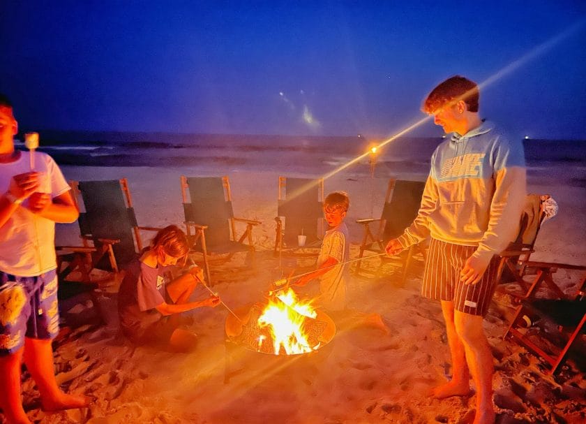 Bonfire on the beach at The Beach Club Resort and Spa in Gulf Shores, Alabama
