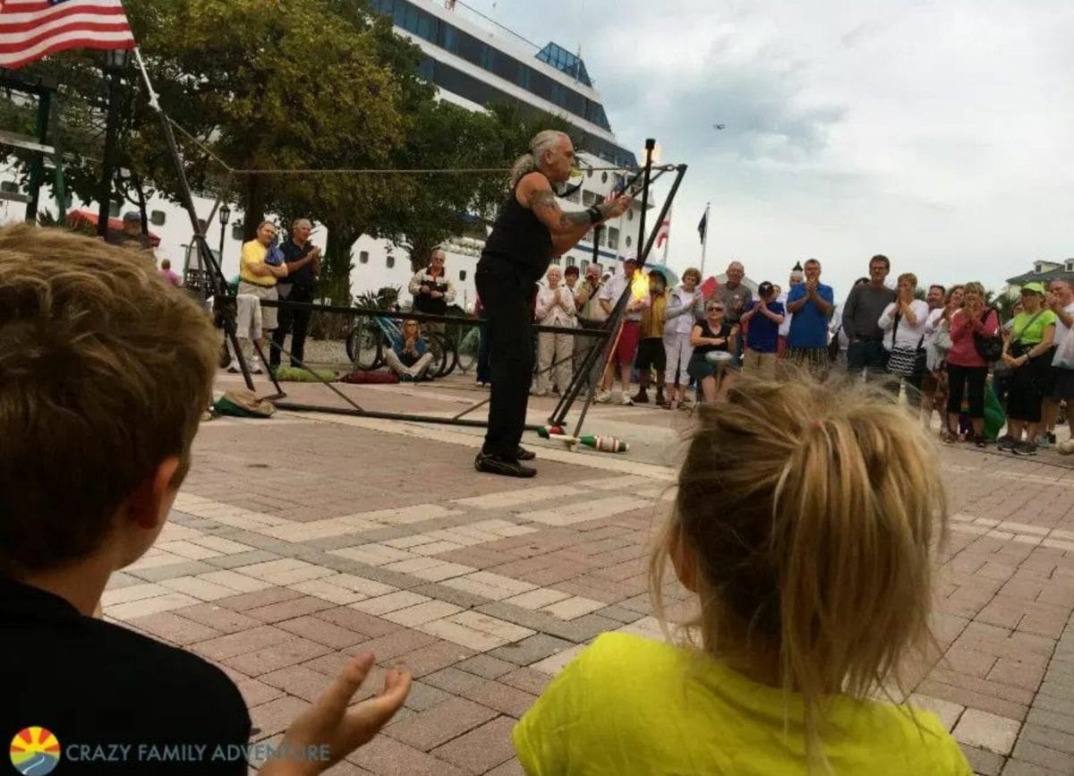 A street performer in Mallory Square, things to do in Key West