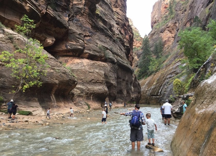 Standing in the water at the Narrows, Things to do in Zion National Park