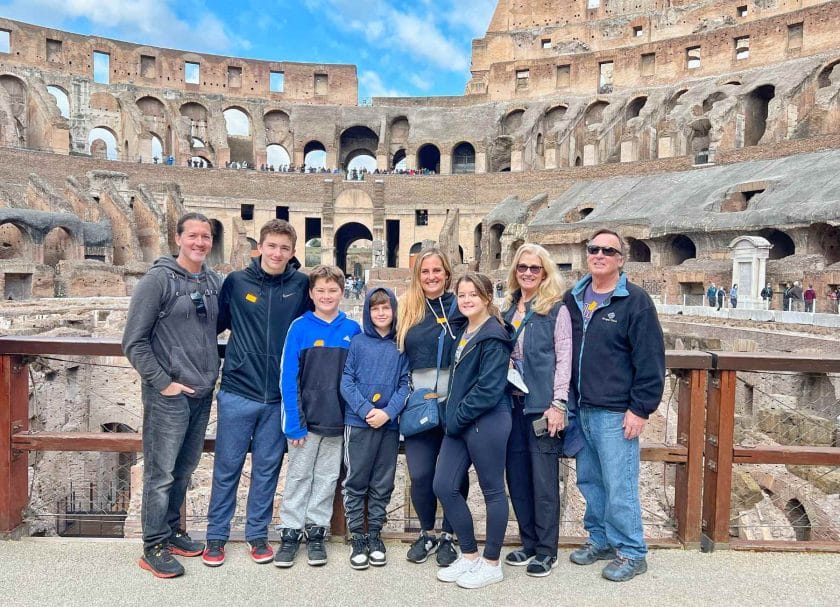 Our family in the colosseum. 