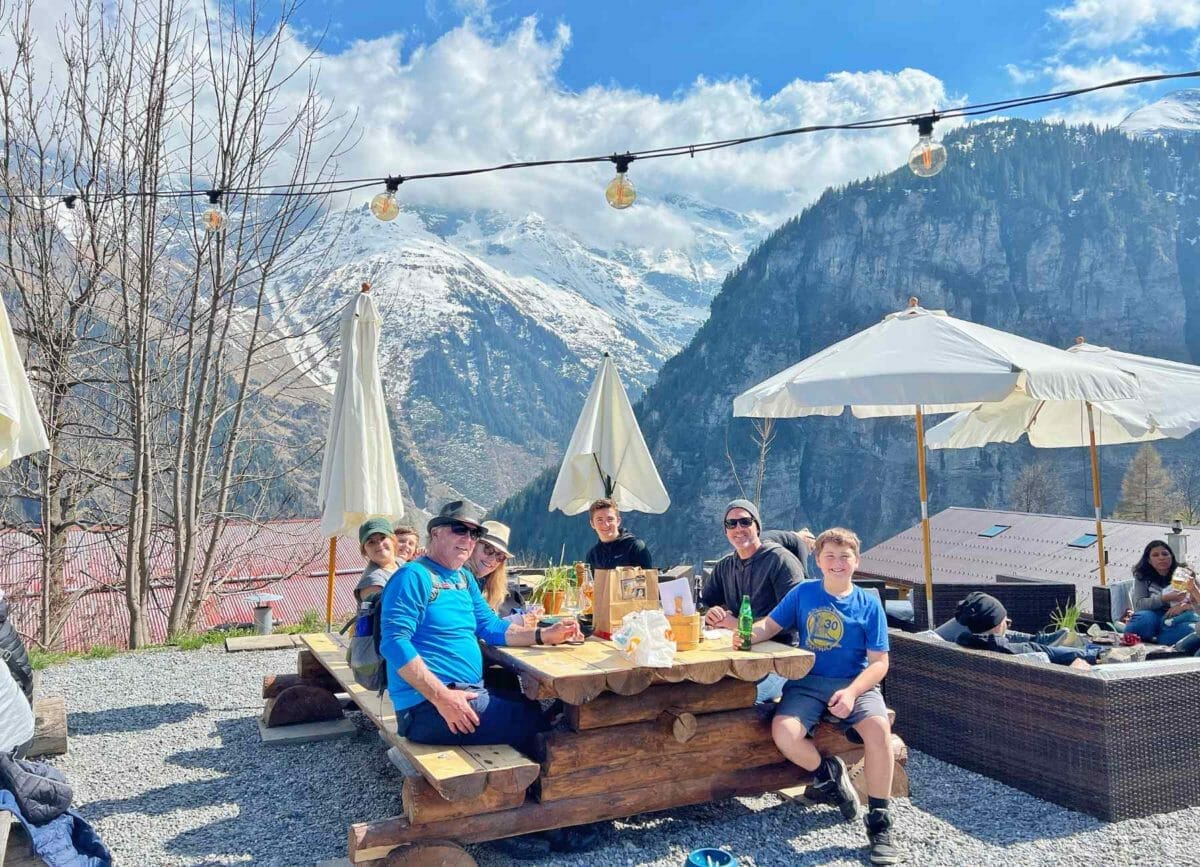 Lunch at the Mountain Hostel in Gimmelwald.