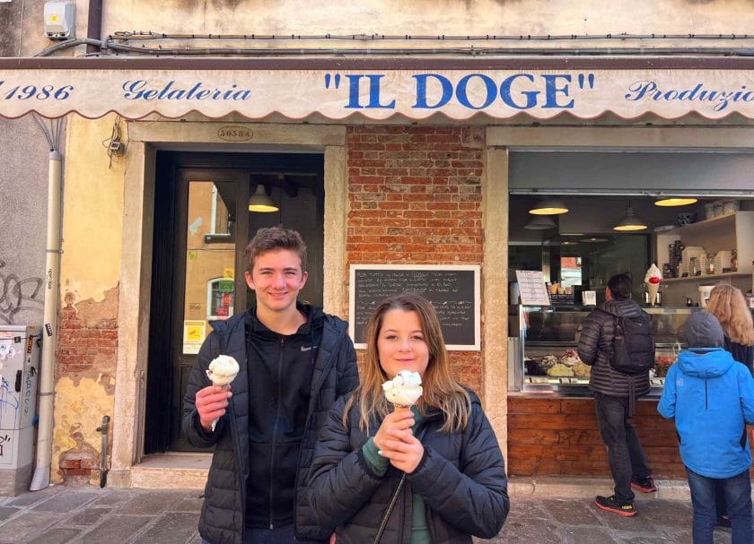 Getting gelato in Venice, Italy