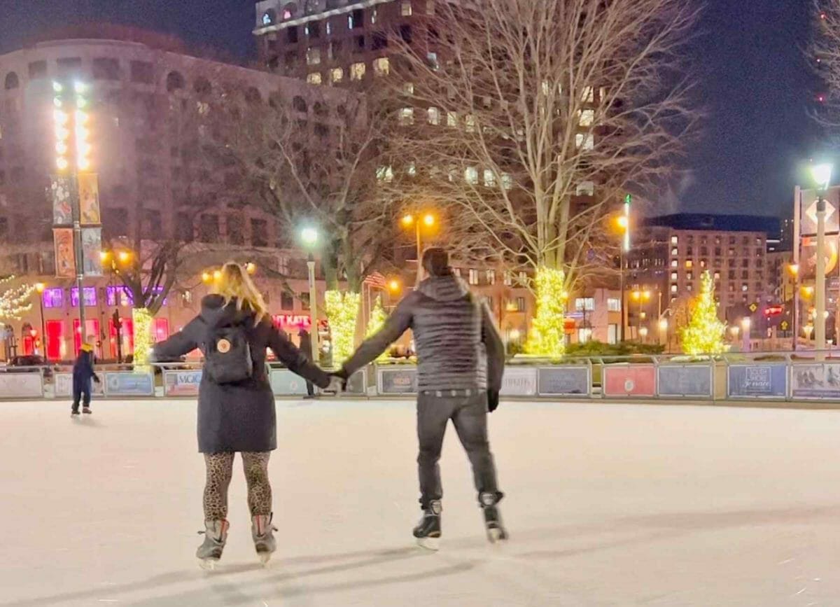 Top romantic thing to do in Wisconsin in winter - ice skating! 