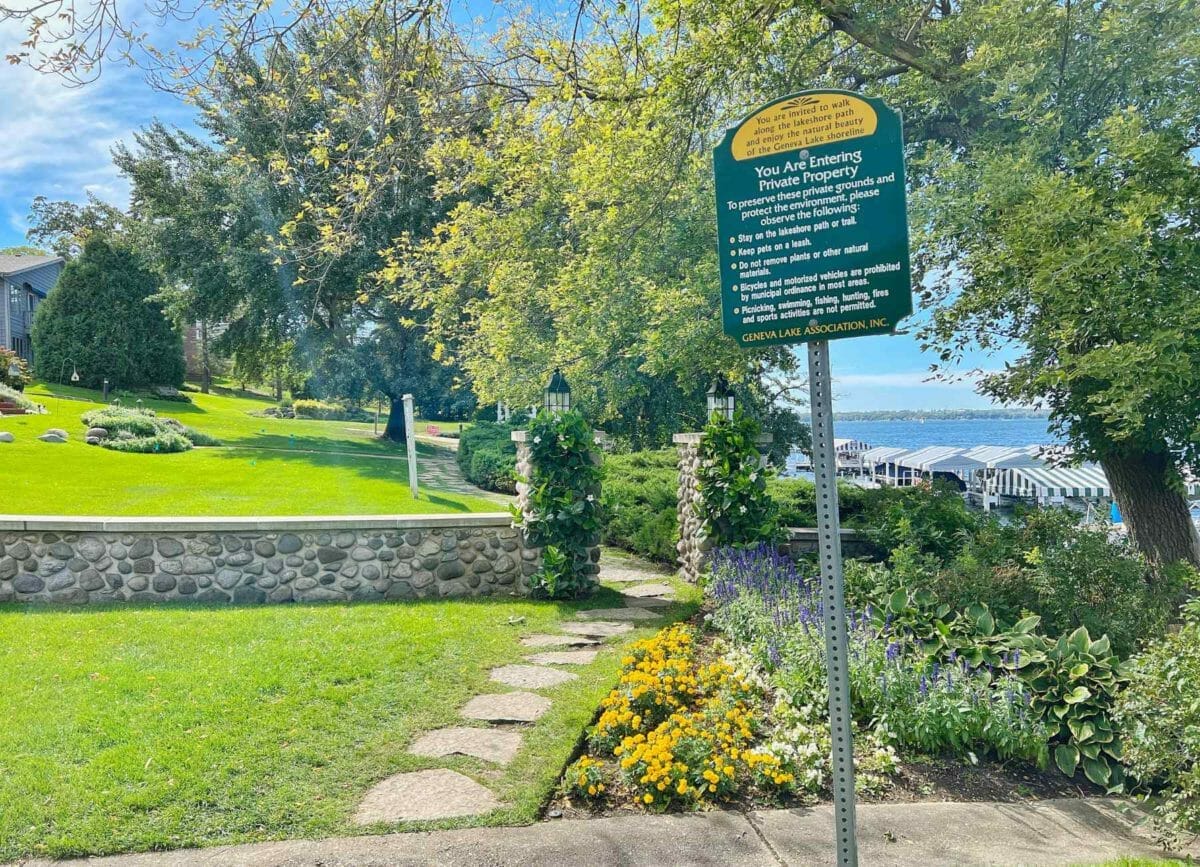 Lake Geneva hiking path around the lake
