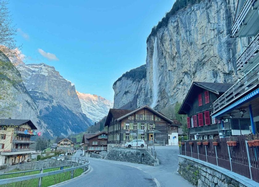 View of Lauterbrunnen Switzerland. 