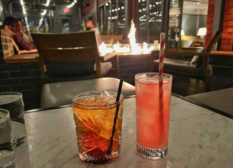 Picture of our drinks at the Kimpton Hotel in Milwaukee, Wisconsin.