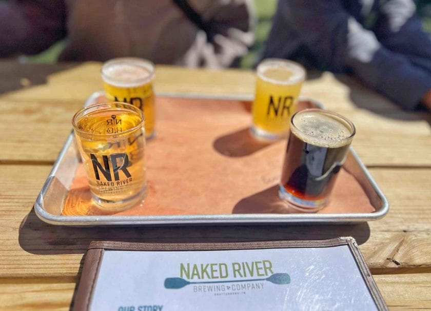 Naked river brewery sampler.