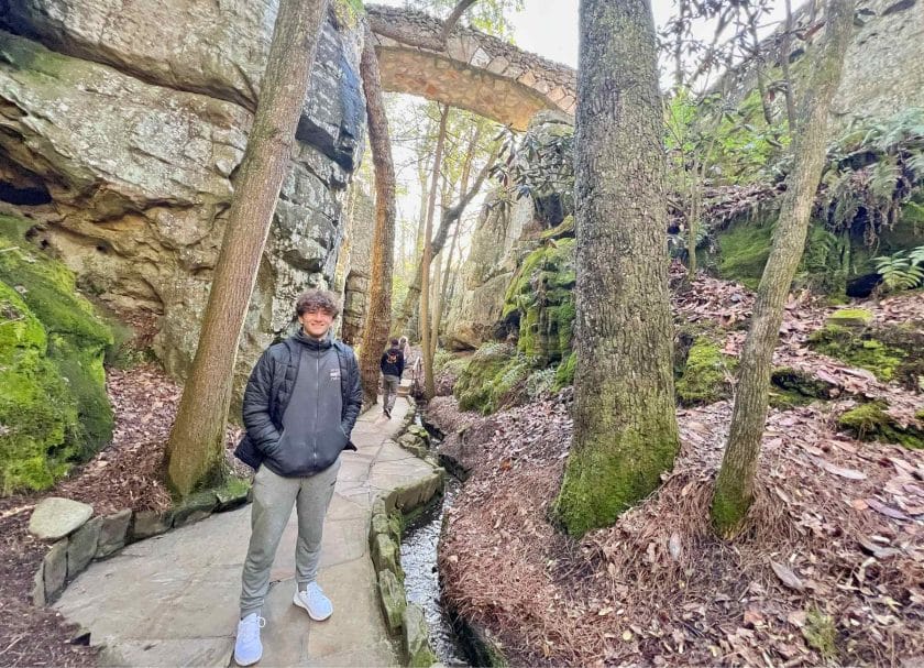 Carson walking in Rock City. 