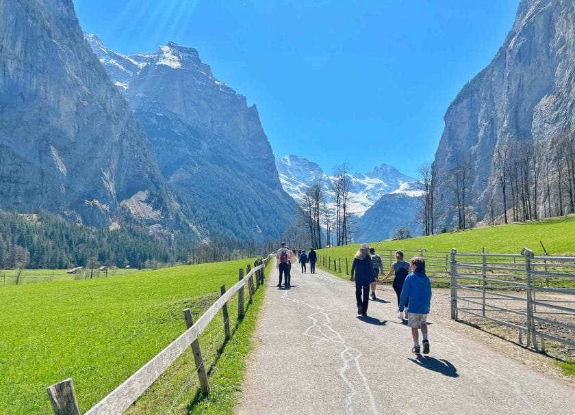 Walking to Tummelbach Falls