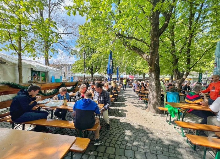 Beer garden in Munich, Germany