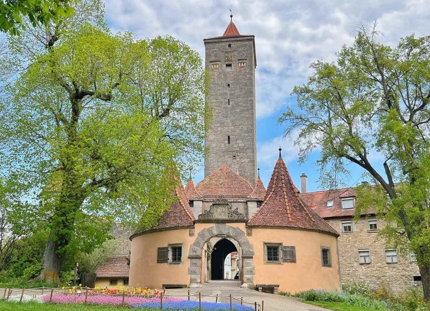 View of castle gate.