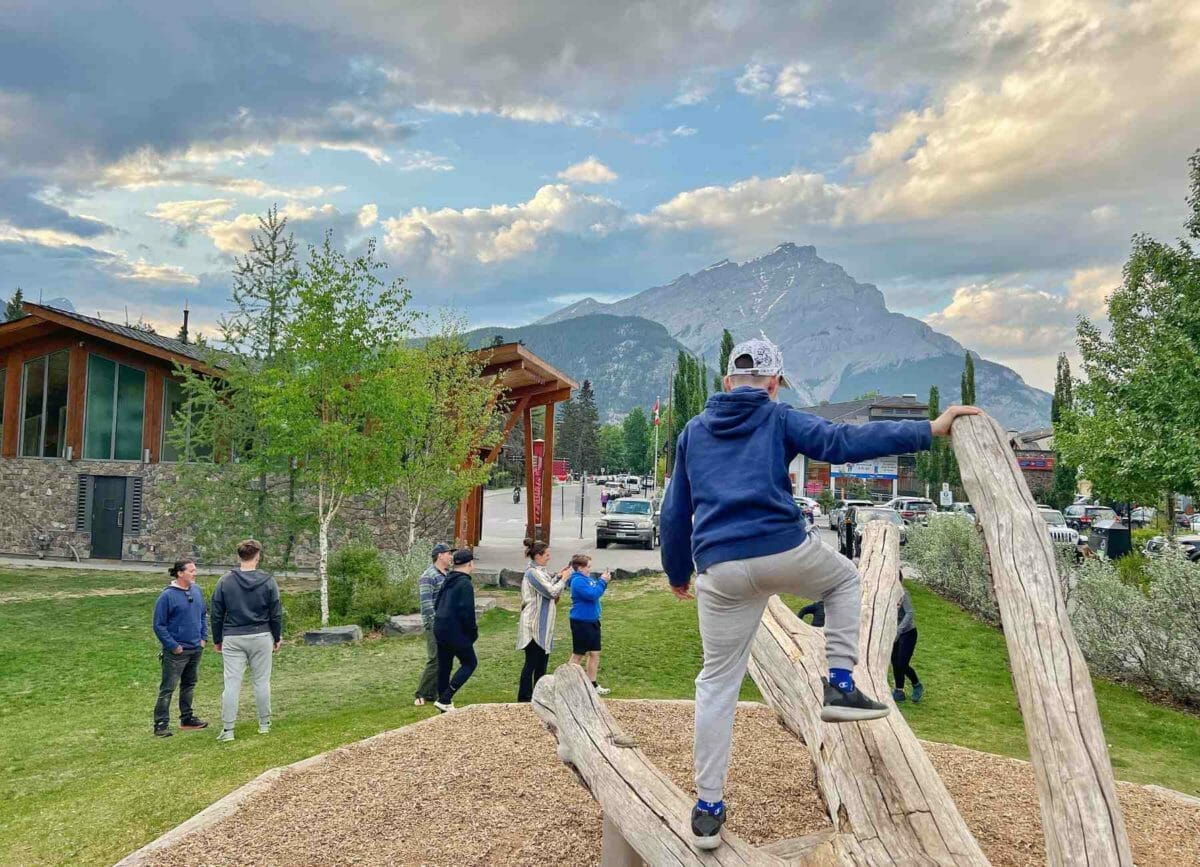 Knox playing at the Park in Banff