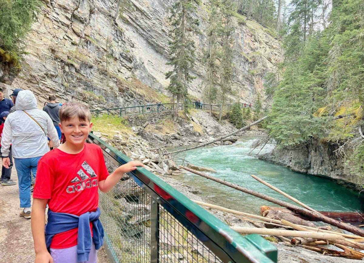 Knox on the Johnston Canyon hike