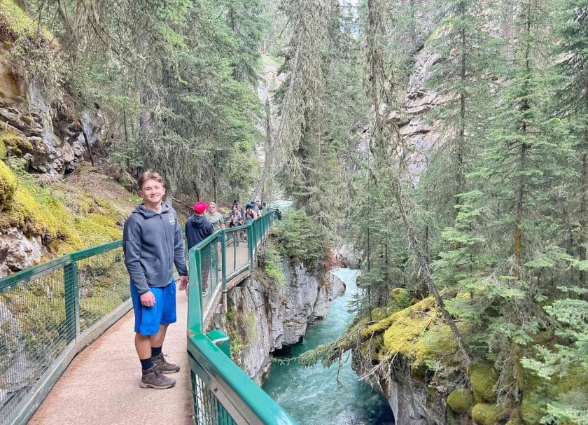 Carson on the Johnston Canyon Lower Falls Hike