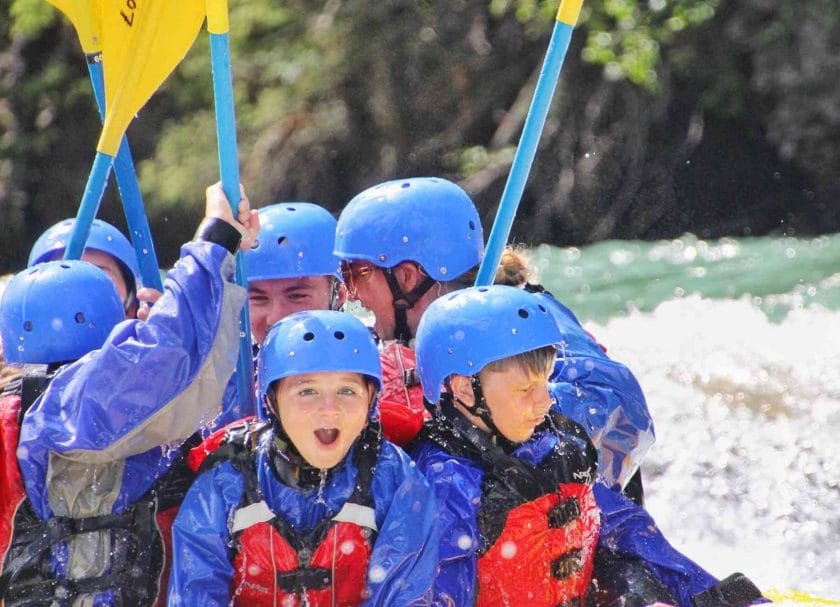 Getting splashed with Chinook Rafting