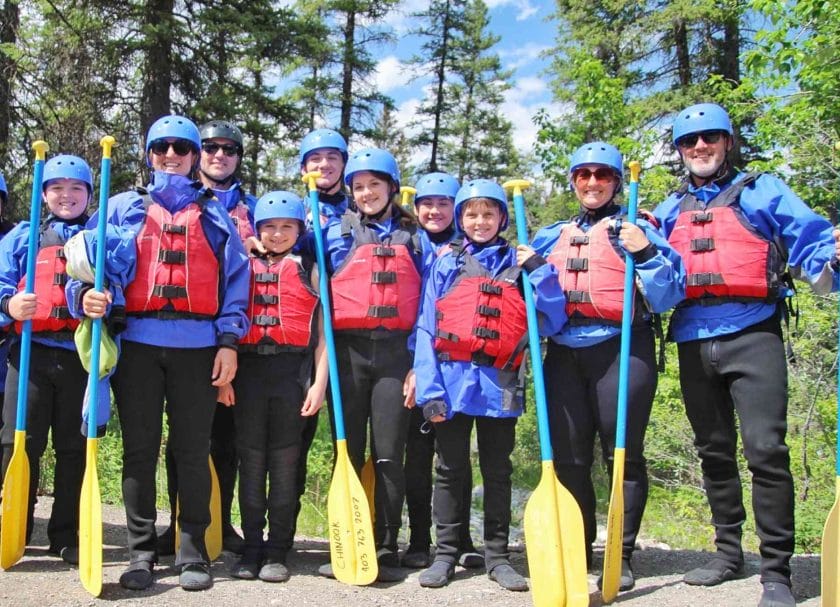 Group picture before going rafting with Chinook Rafting