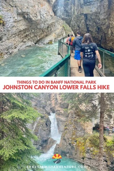 Things to do in Banff National Park: Come see what to expect on the gorgeous Johnston Canyon Lower Falls hike! This is a hike you don't want to miss!