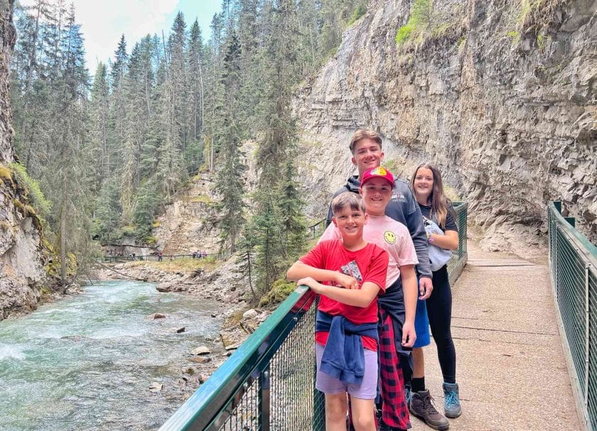 Kids on the Johnston Canyon Lower Falls Hike