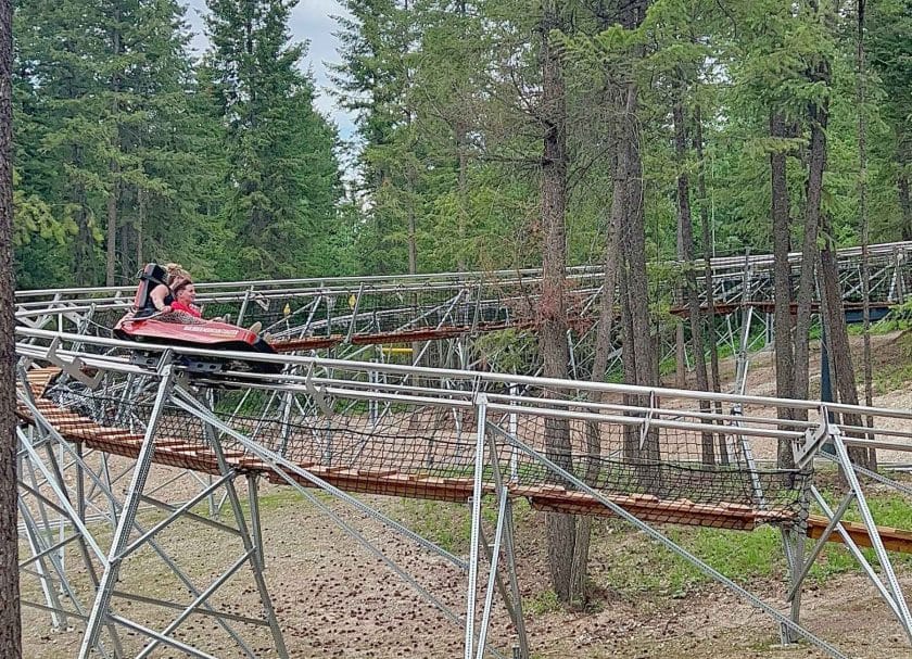 Knox and I on the Railriders mountain coaster