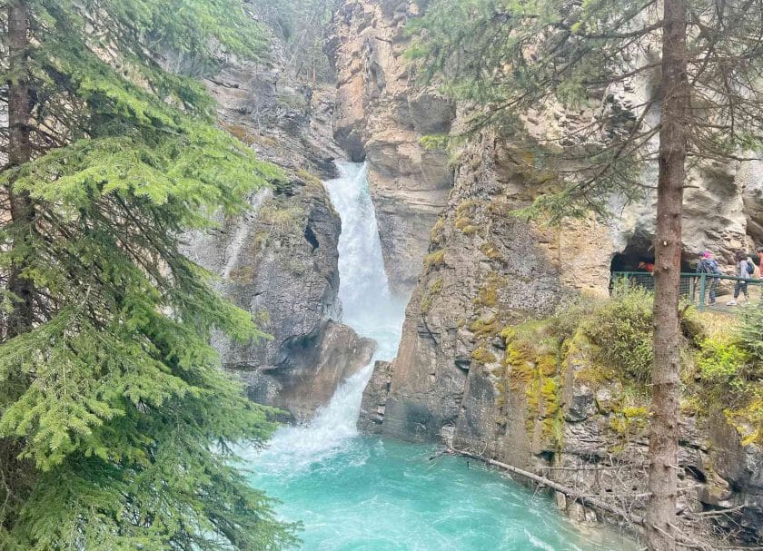 Waterfall on the Johnston Canyon Lower Falls Hike