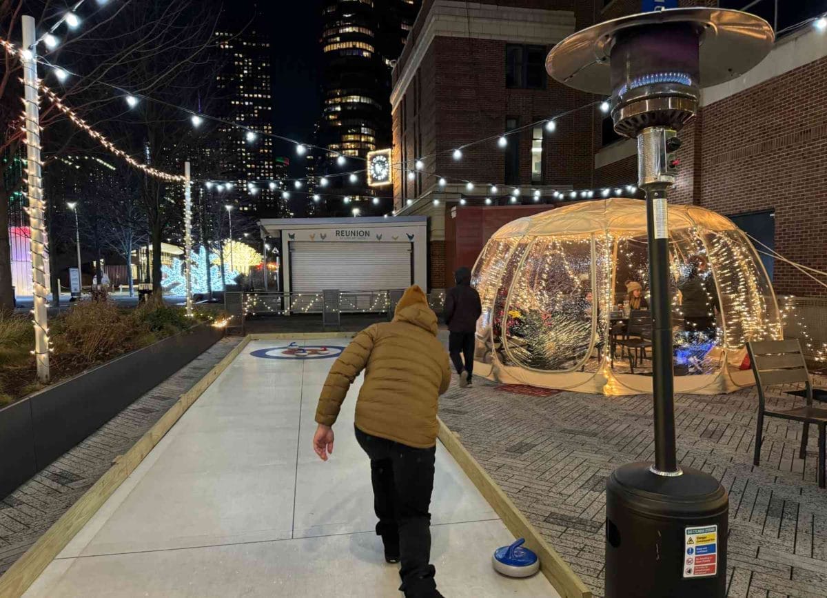 Curling at Harry Caray's tavern.